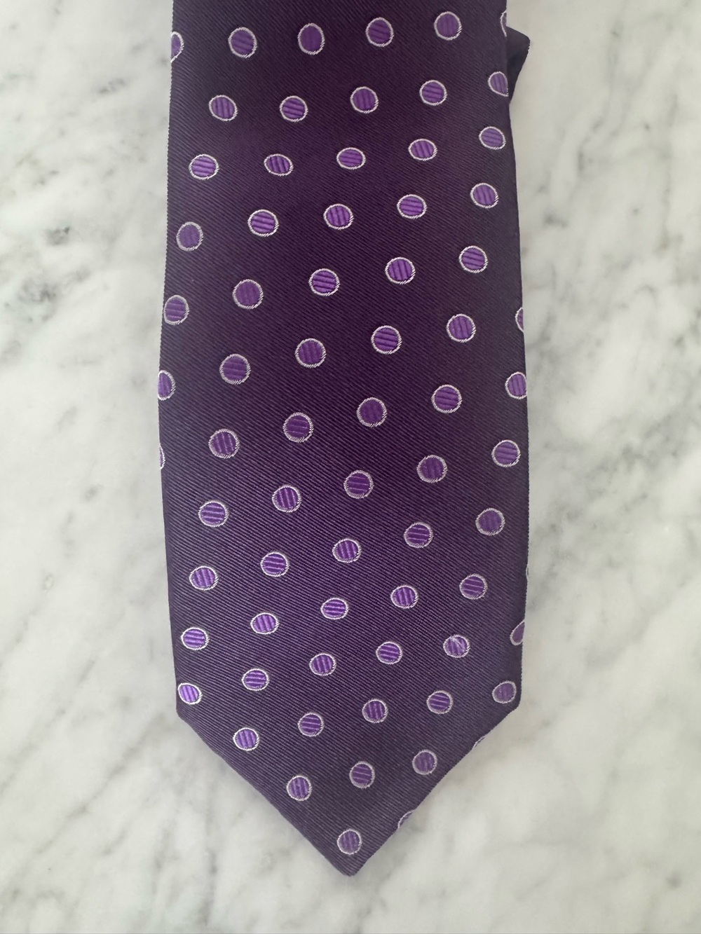 Canali 1934 Made in Italy 100% Silk Purple Polka Dot Tie